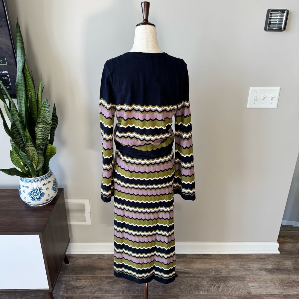 NWT! Sezane Two-Piece Set June Pamiane Chevron Sweater Skirt and Cardigan - Picture 4 of 14